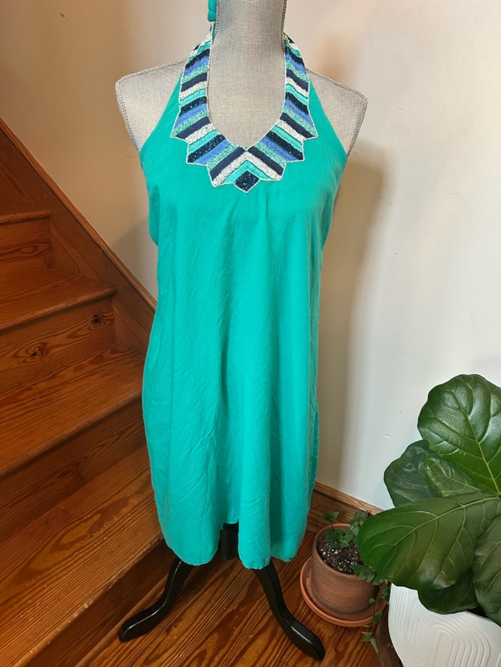Mud Pie halter top dress with Turquoise Hue